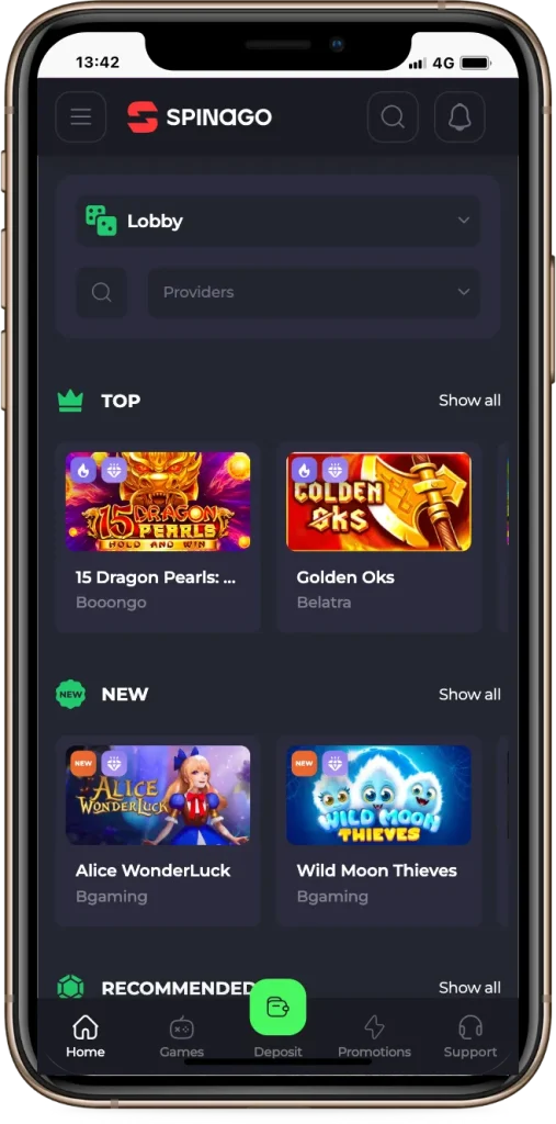 Spinago App Iphone